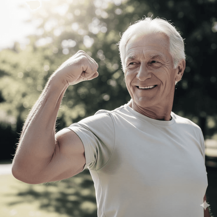Man staying strong
